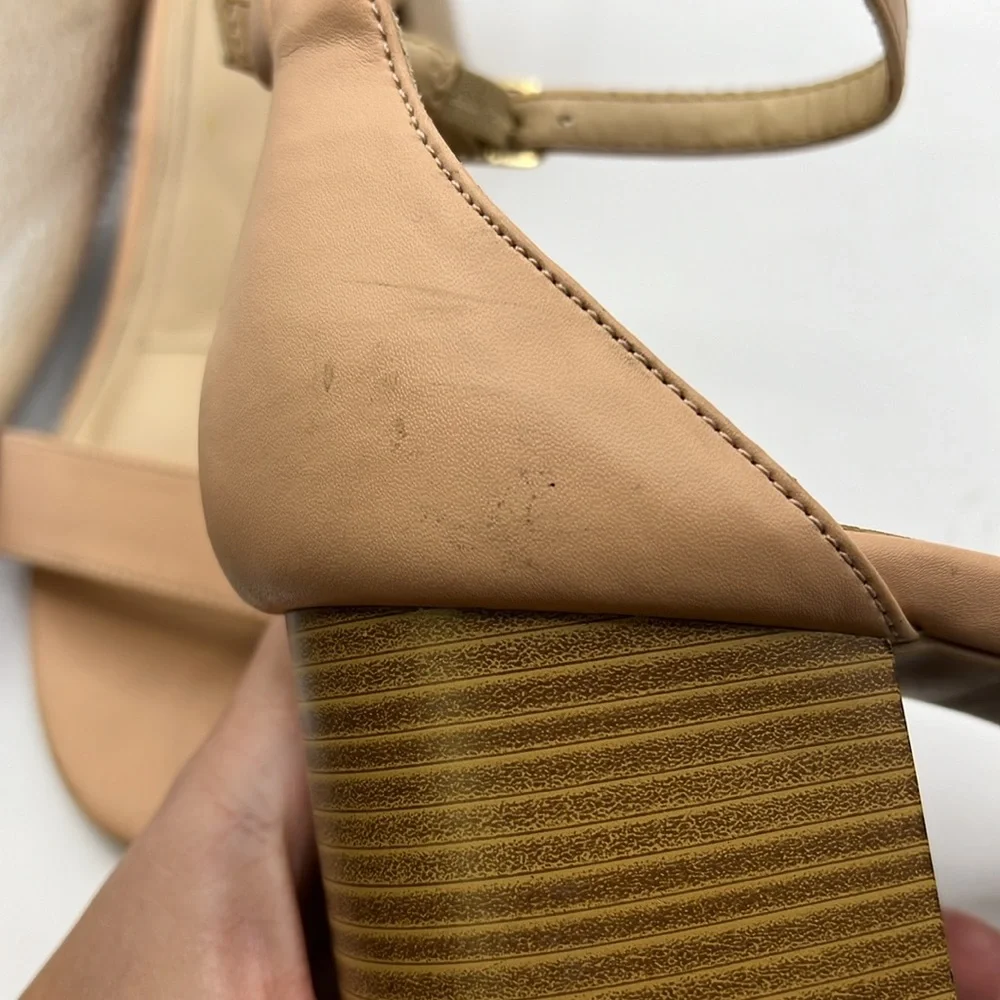 Lulus Harper Stacked Heels Sandals Brown Tan Womens Size 9